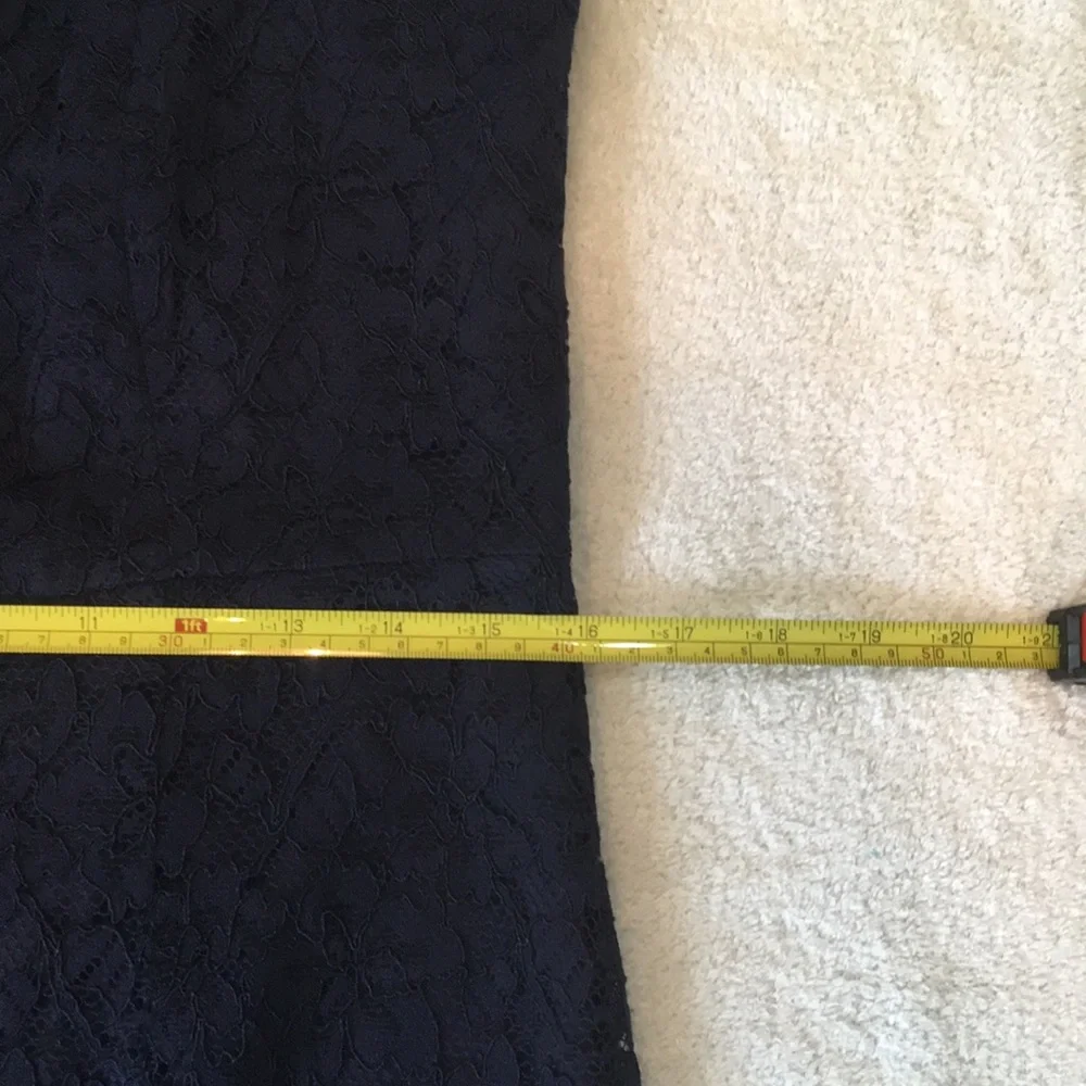 DVF navy blue lace Nisha dress with sheer navy top. - Picture 12 of 16